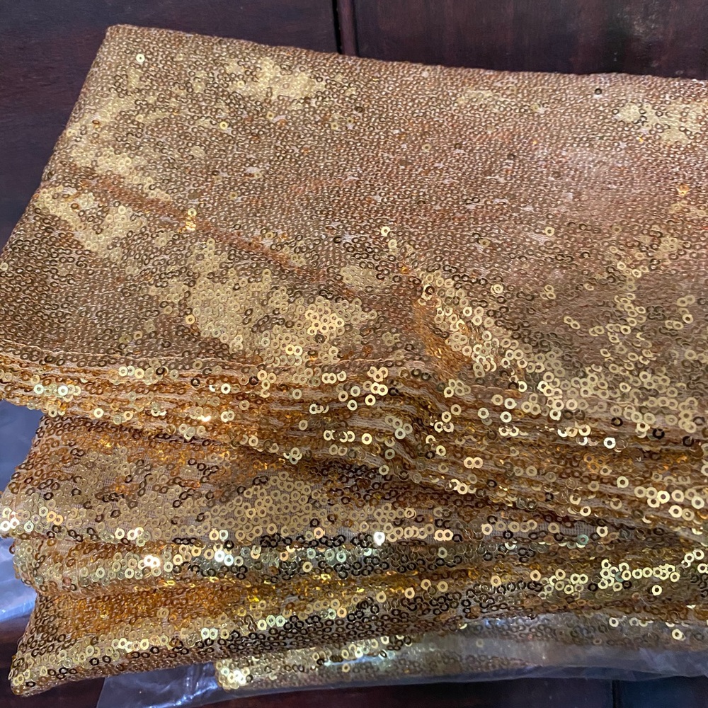 Gold sequin table runner
